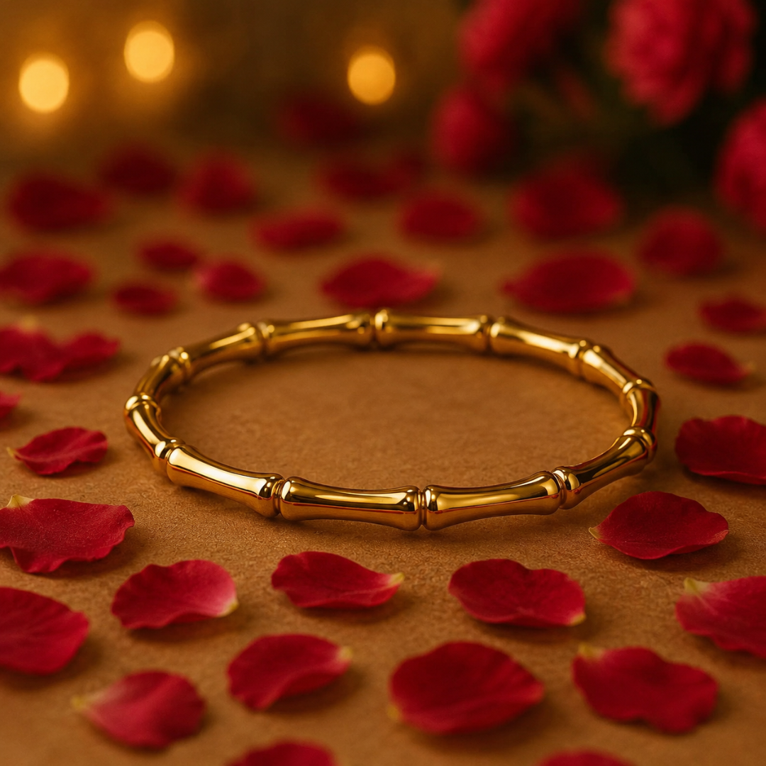 Golden Bamboo Style Minimalist Bracelet
