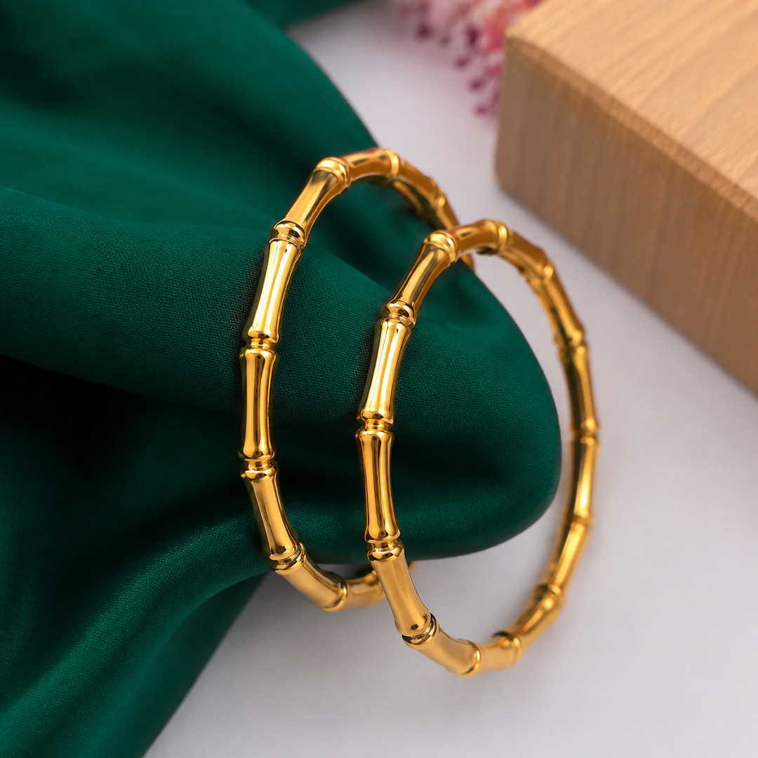 Golden Bamboo Style Minimalist Bracelet