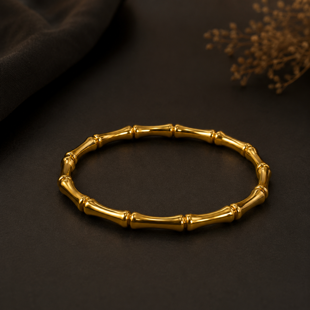 Golden Bamboo Style Minimalist Bracelet
